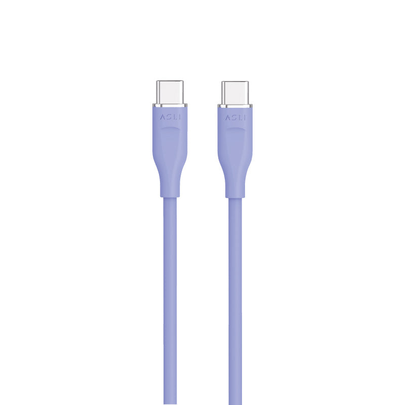 كيبل Power Wire Lux من أسلي جلوبال سيليكون USB-C إلى USB-C واحد متر | بنفسجي كيبل Power Wire Lux من أسلي جلوبال سيليكون USB-C إلى USB-C واحد متر | بنفسجي